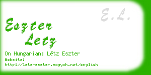 eszter letz business card
